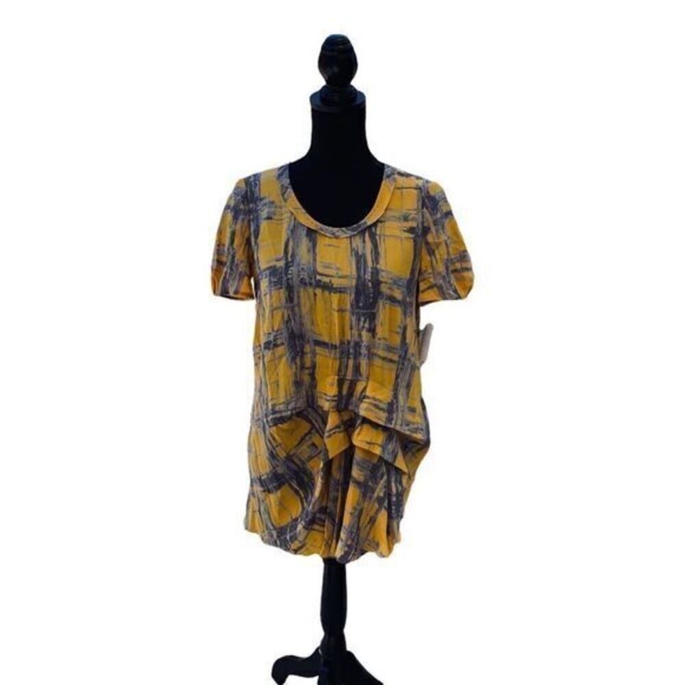 Vera Wang Lavender Label Silk Dijon Size 4 Ruched Tunic NWT